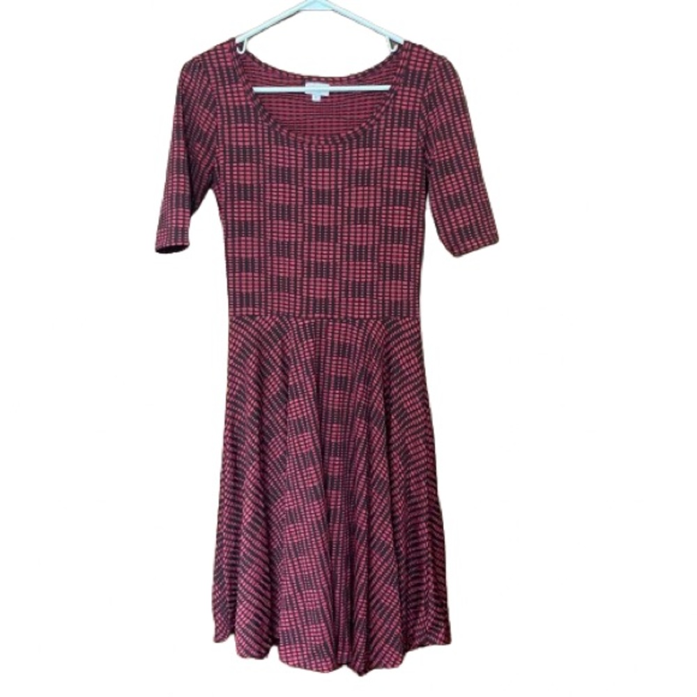 LuLaRoe Nicole Black and Red Dress Size Small